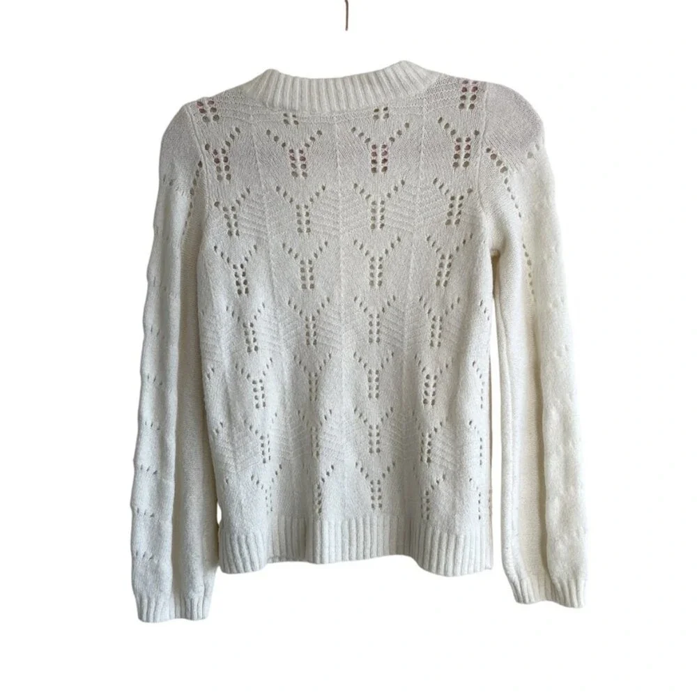Gap Womens Pointelle Sweater Size XS Soft Angel Fairy Cottage Parisian - Picture 2 of 5